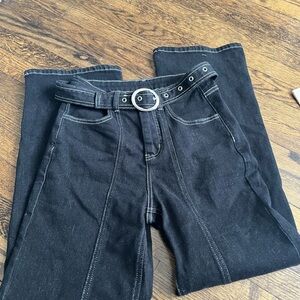 Commense Black Jeans with Belt